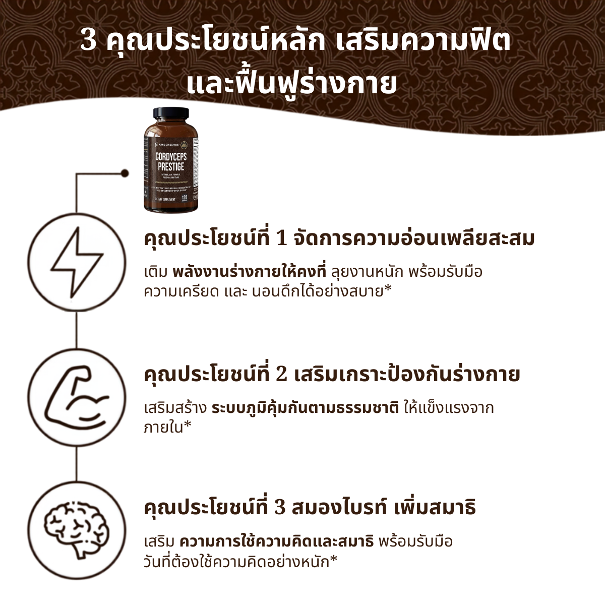 ถั่งเช่าสกัดสูตรพรีเมียม- 120 แคปซูล